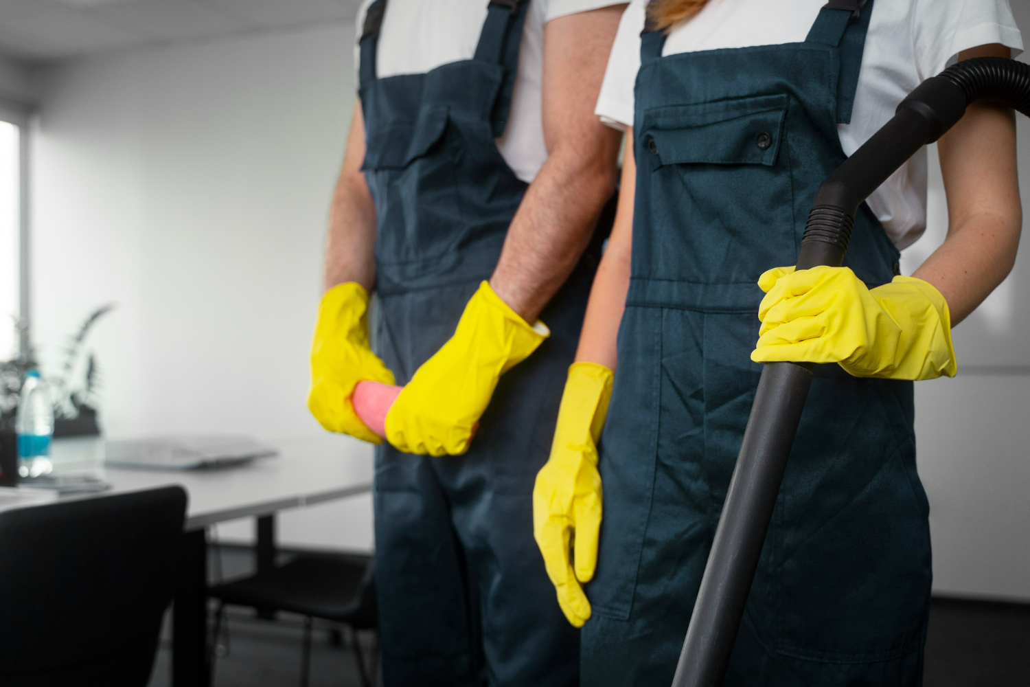 side-view-people-cleaning-building